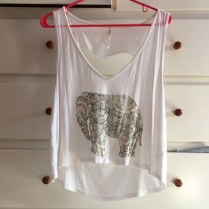 Boho heart cutout elephant tank